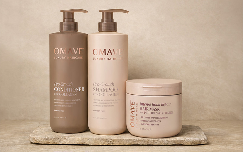 Omave ProGrowth hair care line for strength and length