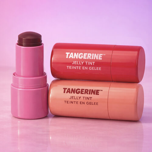 Tangerine beauty products — colorful personal care collection