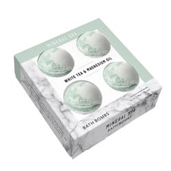 MINERAL SPA | Bath Bombs - White Tea & Magnesium, 4pack
