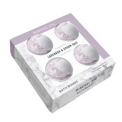 MINERAL SPA | Bath Bombs - Lavender & Epsom Salt, 4pack