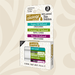 OLIOLOGY | 100% natural lip balm, assorted 3 pack